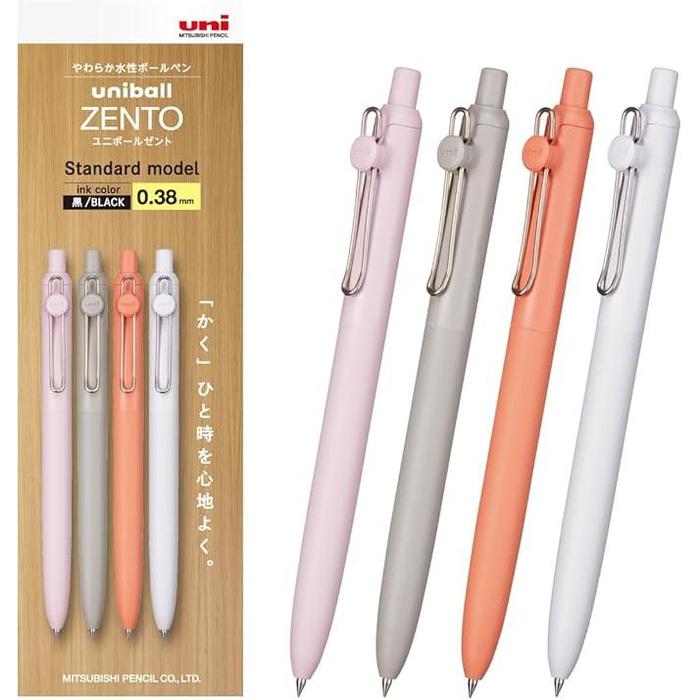 Uni-ball ZENTO Standard 0.38 Black – Mitsubishi Pencil Pen Set (4