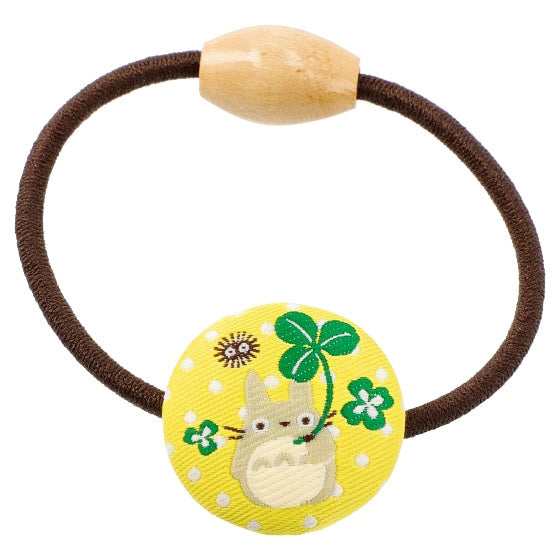 My Neighbor Totoro Walnut Button Hair Tie Totoro and Clover