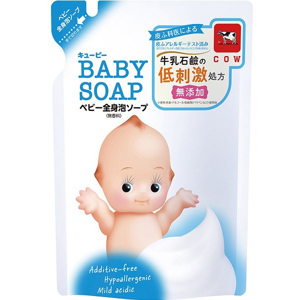 [Refill] Kewpie Whole Body Baby Soap – Gentle Foam Cleanser for Baby's Delicate Skin 350ml [Alcohol-Free]