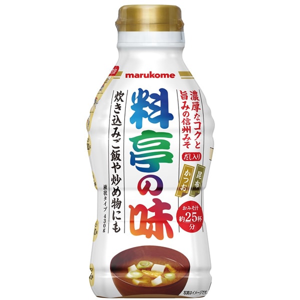 Marukome Liquid Miso Restaurant Flavor 430g – Japanese Miso Soup Base with Bonito & Kelp Dashi