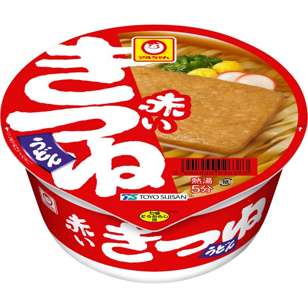 Toyo Suisan Maruchan Red Kitsune Udon, East-facing, 96g – Classic Japanese Udon with a Rich Eastern-Style Broth