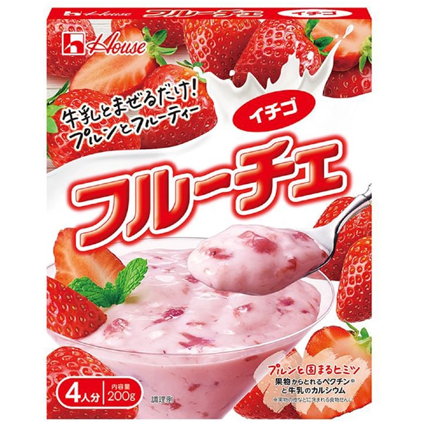 House Foods Fruche Strawberry Flavour Pudding Mix 200g