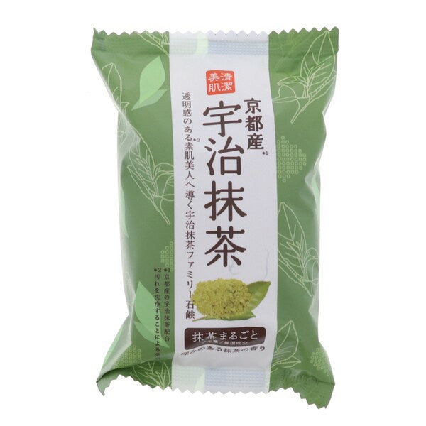 Facial cleansing soap made of matcha tea and sea mud 80g [Alcohol-free]