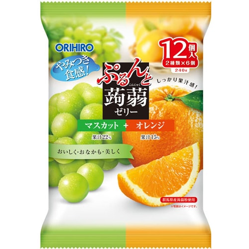 Purunto Konnyaku Jelly Pouch Muscat + Orange 20g x 12 pieces [Jelly]