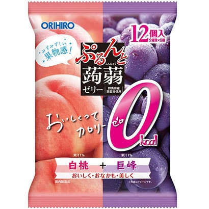 Purunto Konjac Jelly Pouch Zero Calorie White Peach + Kyoho 12 Pieces