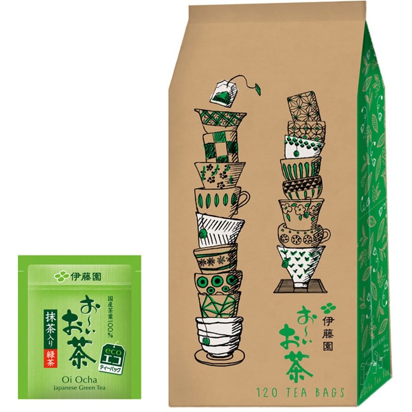Ito En Oi Ocha Green Tea with Matcha – Eco Tea Bags, 120 Count (1.8g Each), Individually Wrapped, Hot & Cold Brew Compatible