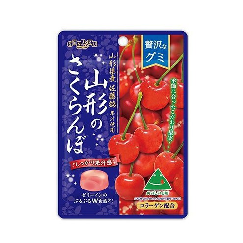 Senjakuame Honpo Luxurious Gummy Yamagata Cherries 34g