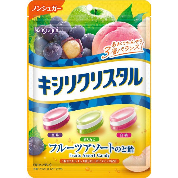 Kasugai Seika Xyli Crystal Fruit Assortment Throat Candy 67g