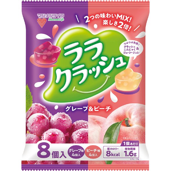 Lara Crush Assorted Grape & Peach - 24g × 8 pieces