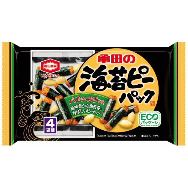 Kameda Seika Nori Pea Rice Crackers & Peanuts – Seaweed Snack Mix (85g)