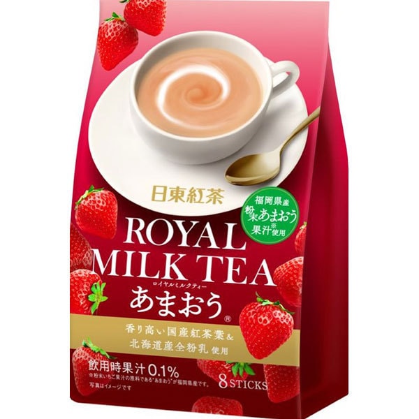 Nitto Black Tea Royal Milk Tea Amaou Strawberry 14g × 8 sticks