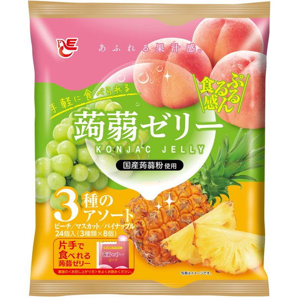 Ace Bakery Konjac Jelly – Peach, Muscat & Pineapple Assortment 20g x 24 Pieces