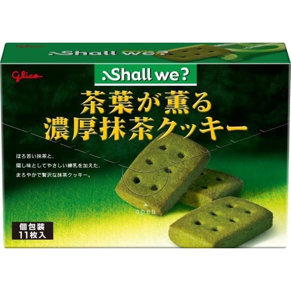 Glico Shall We? Rich Matcha Cookies with the Fragrance of Tea Leaves (11 Pieces)