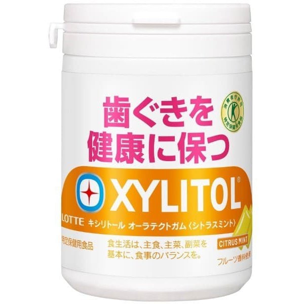 LOTTE Xylitol Oratect Gum Citrus Mint Slim Bottle 125g