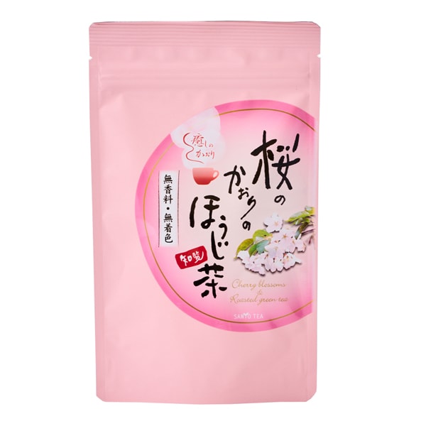 Sanyo Shoji Sakura Fragrance Roasted Green Tea 18g | Kagoshima Hojicha Blend with Cherry Blossoms – No Additives