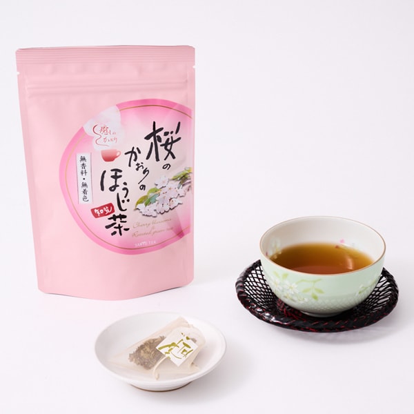 Sanyo Shoji Sakura Fragrance Roasted Green Tea 18g | Kagoshima Hojicha Blend with Cherry Blossoms – No Additives