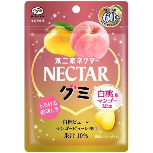 Fujiya Nectar Gummy White Peach & Mango Mix 48g