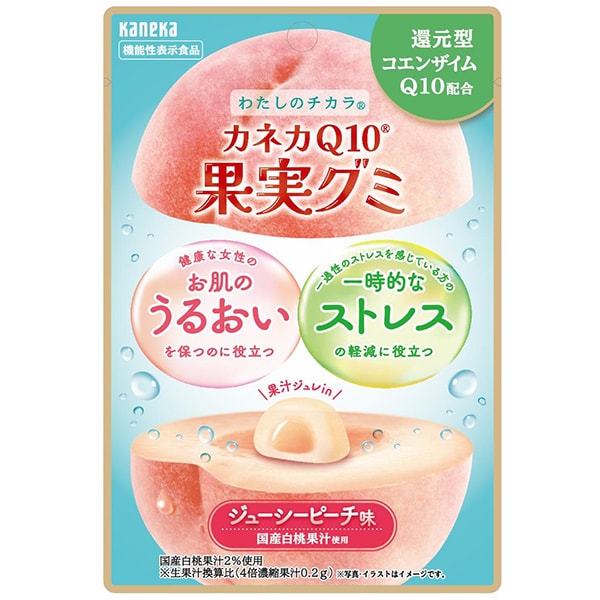 Kaneka Foods Q10 Fruit Gummy Juicy Peach Flavor 40g