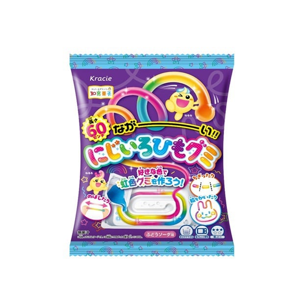 Kracie Foods Long Rainbow String Gummy Candy 18g – 60cm DIY Rainbow Gummies