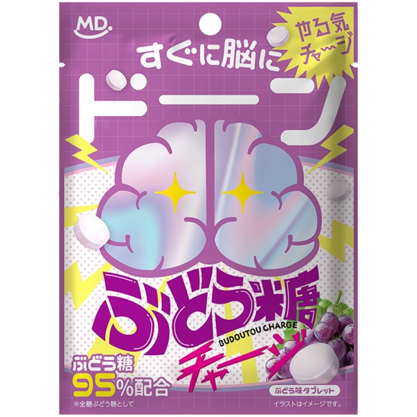 MD Holdings Glucose Charge Grape Tablets – High-Glucose Candy, 27g