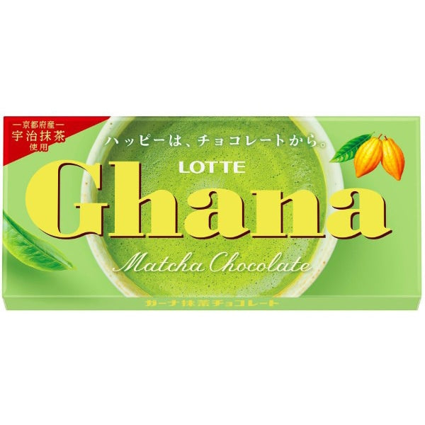 Lotte Ghana Matcha Chocolate Made with Uji Matcha 45g – Exquisite Blend of Matcha and Milk