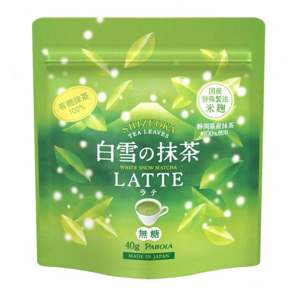PABOLA Snow White Matcha Latte Unsweetened 40g – Shizuoka Matcha & Rice Koji Powder Drink