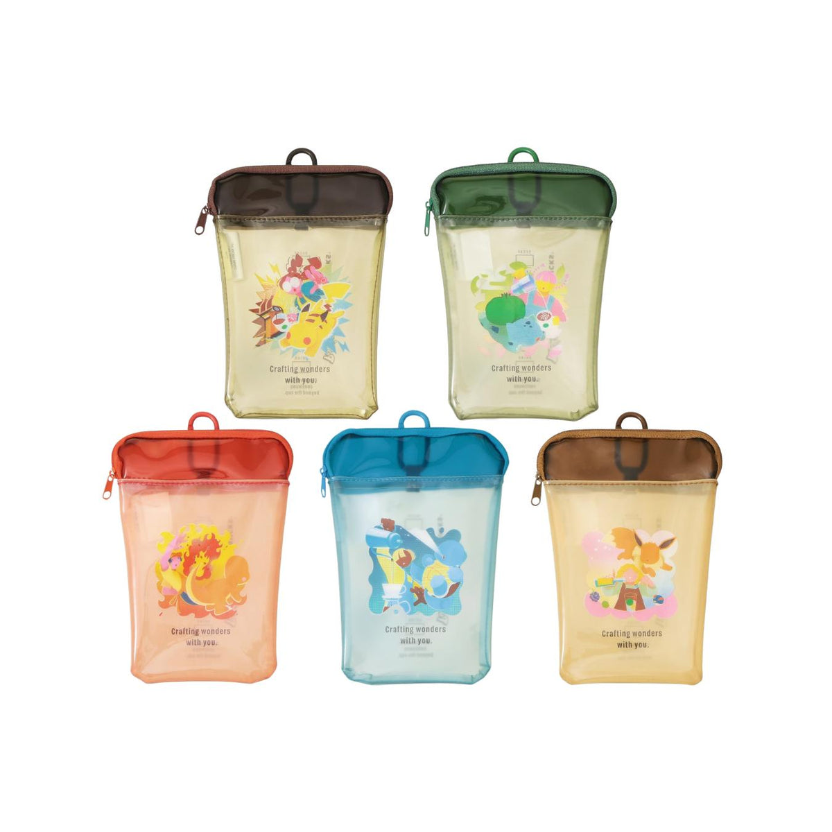 Pochette en PVC en forme de tasse Pokémon + Starbucks Japon – Pikachu, Bulbizarre, Salamèche, Carapuce et Évoli