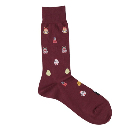 Spirited Away All-over pattern men's socks 25-27cm (wine)