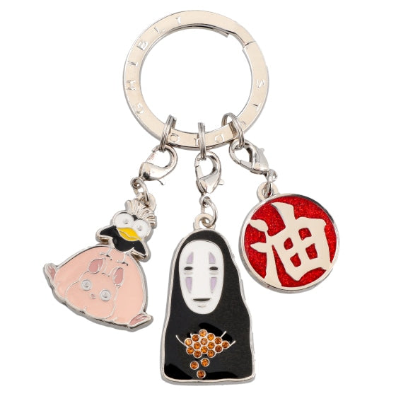 Studio Ghibli Spirited Away 3-Piece Keyring – No-Face, Boh Mouse & Bathhouse Emblem