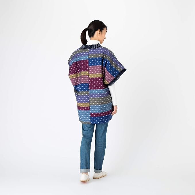 Watanosato 女士久留米半天 – 隨機拼布夜行服風格，日本製造