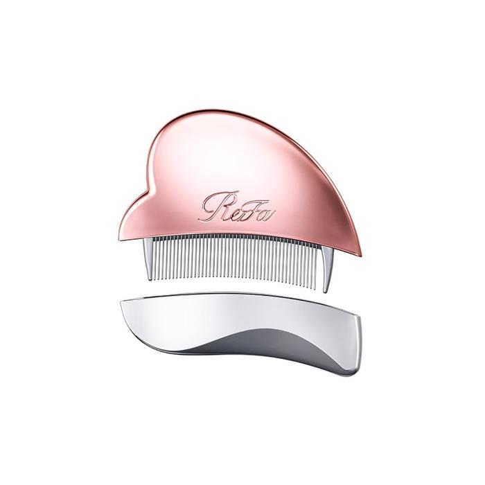 ReFa HEART COMB GUA SHA 2-Way Chrome-Plated Hair Comb and Massage Tool