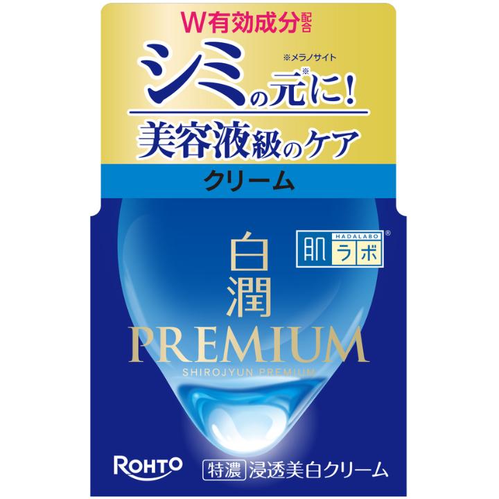 Hada Labo Shirojyun Premium - Medicated Penetrating Whitening Cream – Whitening Cream for Dark Spots & Blemishes with Tranexamic Acid 50g [Alcohol-free]