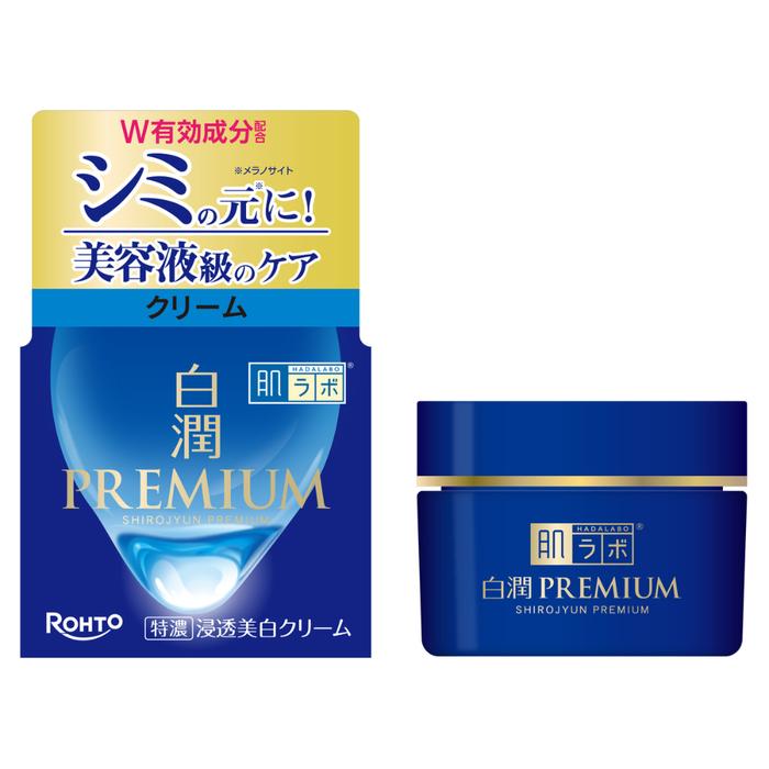 Hada Labo Shirojyun Premium - Medicated Penetrating Whitening Cream – Whitening Cream for Dark Spots & Blemishes with Tranexamic Acid 50g [Alcohol-free]
