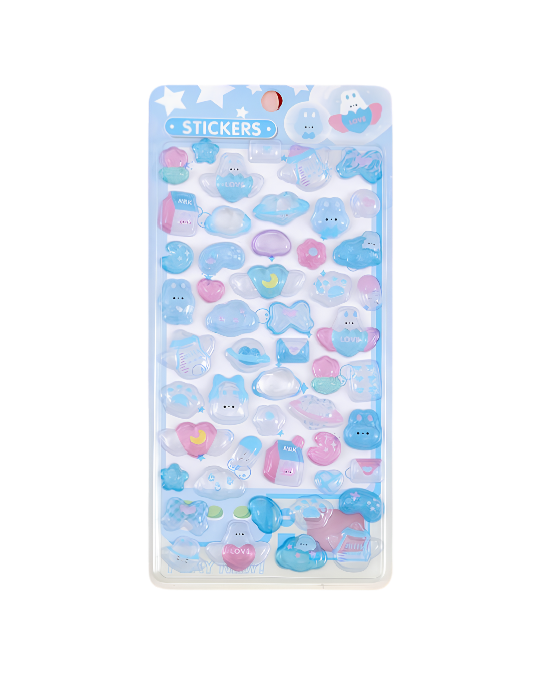 Kawaii 3D Puffy Epoxy Klistremerkeark – Dekorative Klistremerker