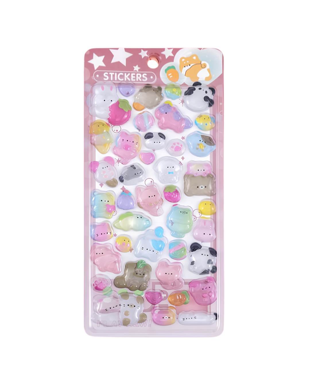 Kawaii 3D Puffy Epoxy Klistremerkeark – Dekorative Klistremerker
