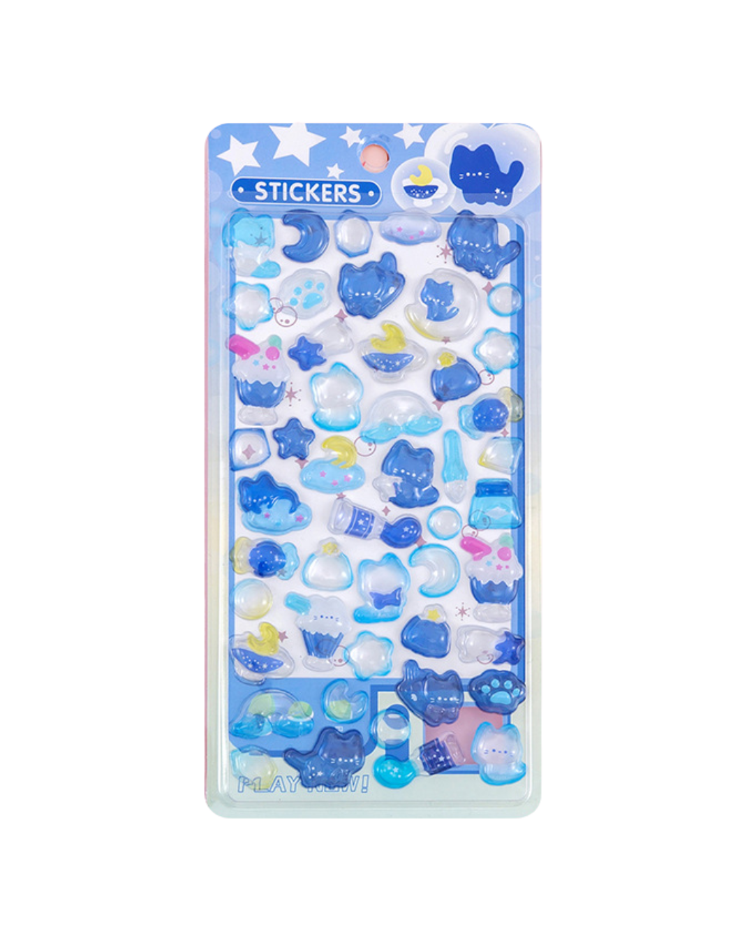 Kawaii 3D Puffy Epoxy Klistremerkeark – Dekorative Klistremerker