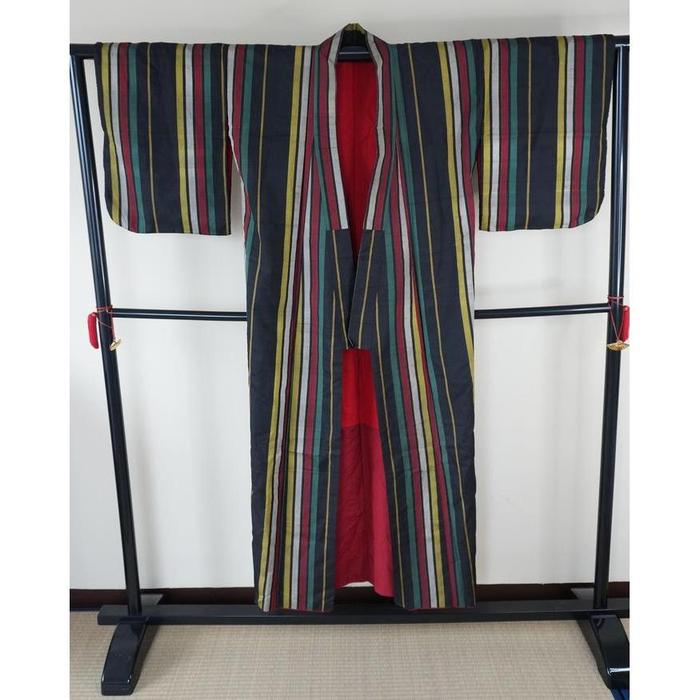 Vintage Kimono – Multicolor Stripes, For Height 147-157cm (maximum height for those who don't require an ohashori)