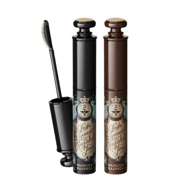 MAJOLICA MAJORCA Lash Expander Peacock Long Mascara – BK999 King Deep Black / BR666 Empress Amber Brown 6g | Long & Curl Mascara［Alcohol-free]