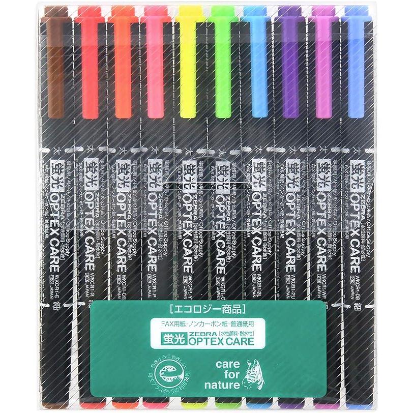 ZEBRA Optex Care Highlighter – 10-Color Set