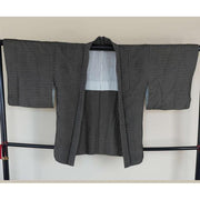 Vintage Haori – Black & White Geometric Circle Pattern