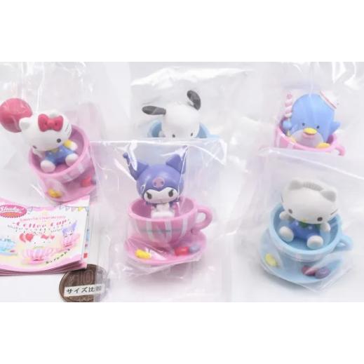 Shaky! Sanrio Characters Coffee Cup Gashapon – Complete 5 - Gacha-Gacha Capsule Toy-Piece Set