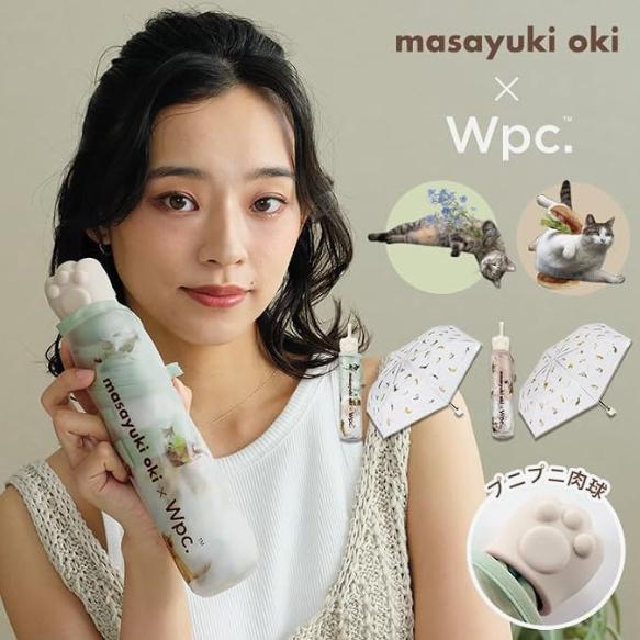 Masayuki Oki × Wpc. Paw Plastic Umbrella Nyan Mini – Folding Cat Umbrella, 3 Colors