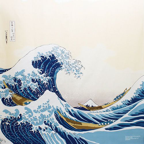 Ukiyo-e Furoshiki The great wave off Kanagawa Design – Made in Japan | 104cm Cotton Wrap