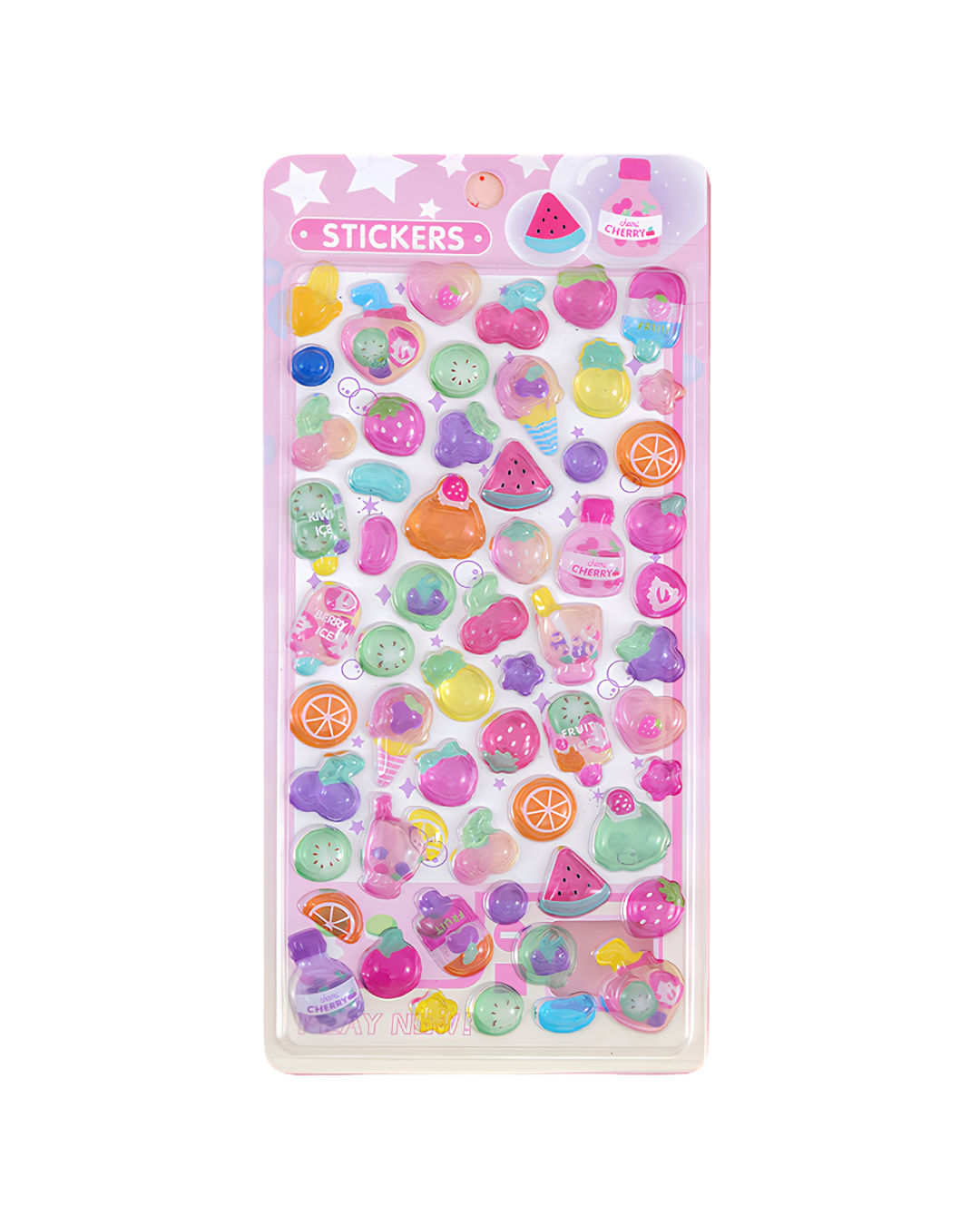 Kawaii 3D Puffy Epoxy Klistremerkeark – Dekorative Klistremerker