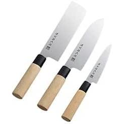 Set de Couteaux Japonais Noshu Sonroku 3 Pièces – Santoku, Nakiri & Petty