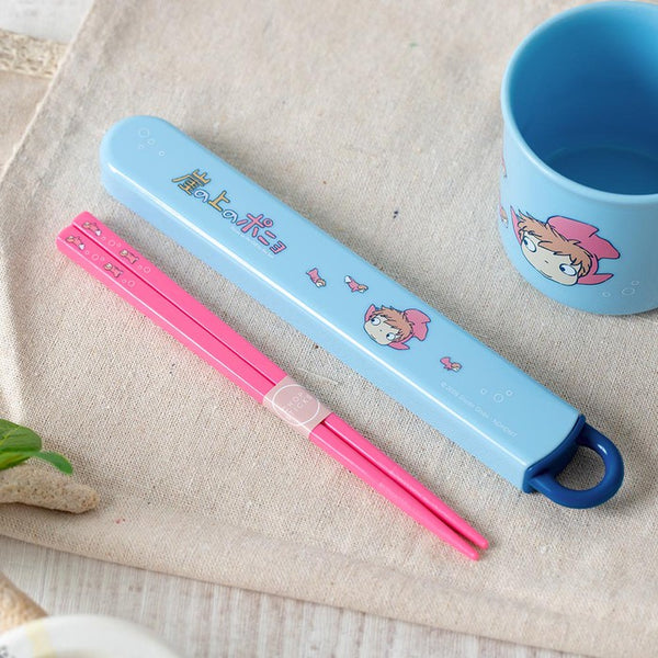 Ponyo on the Cliff Sisters Dishwasher Safe Chopstick Box Set