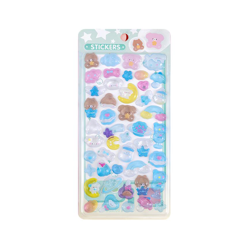 Kawaii 3D Puffy Epoxy Sticker Sheet – Decorative Stickers