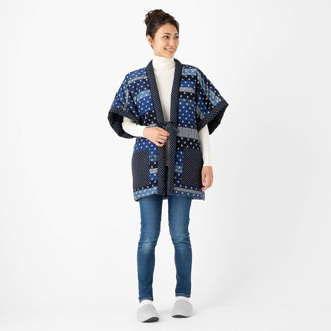 Watanosato 女士久留米半天 – 隨機拼布夜行服風格，日本製造