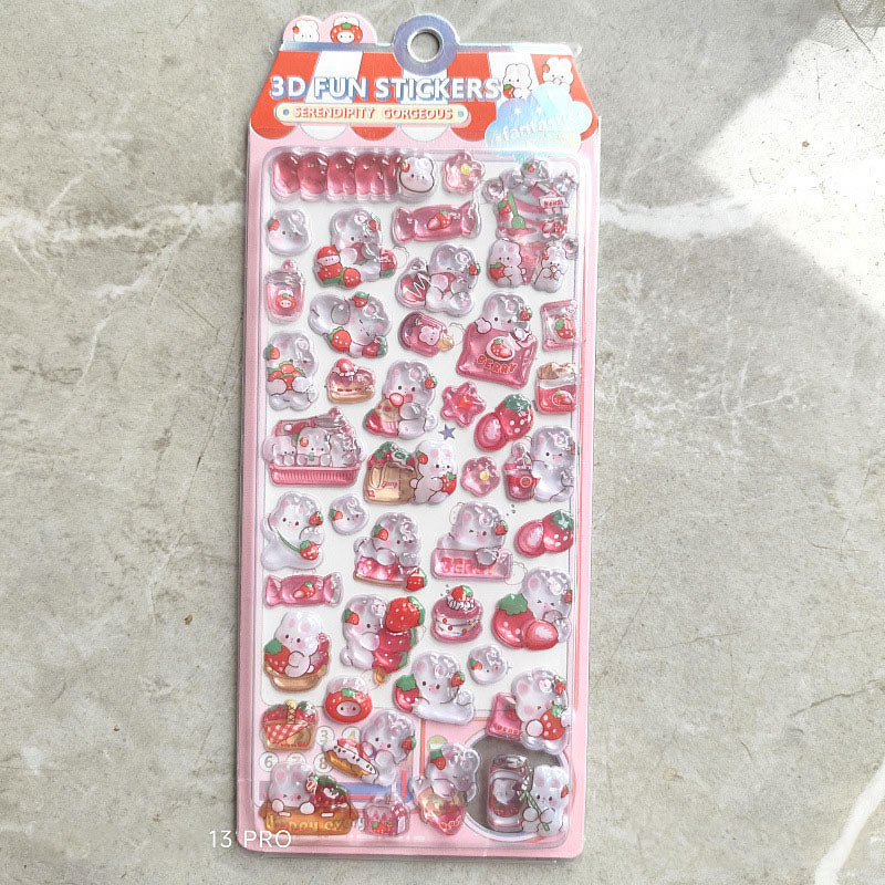 Berry Puffy 3D Clear Sticker Sheet