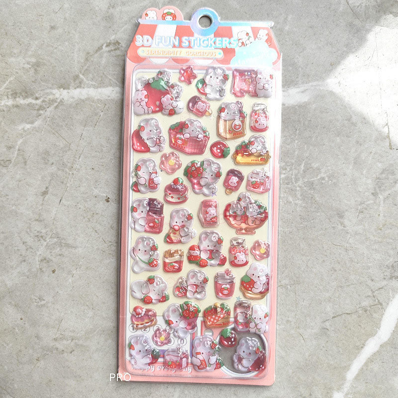 Berry Puffy 3D Clear Sticker Sheet